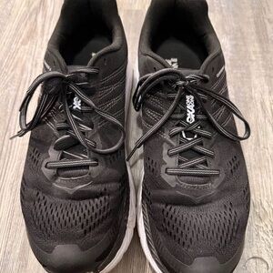 Hoka One One Clifton 6 Black and White Sneakers
